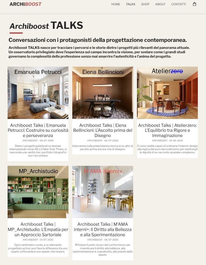 Archiboost Talks | MP_Archistudio: L'Empatia per un Approccio Sartoriale