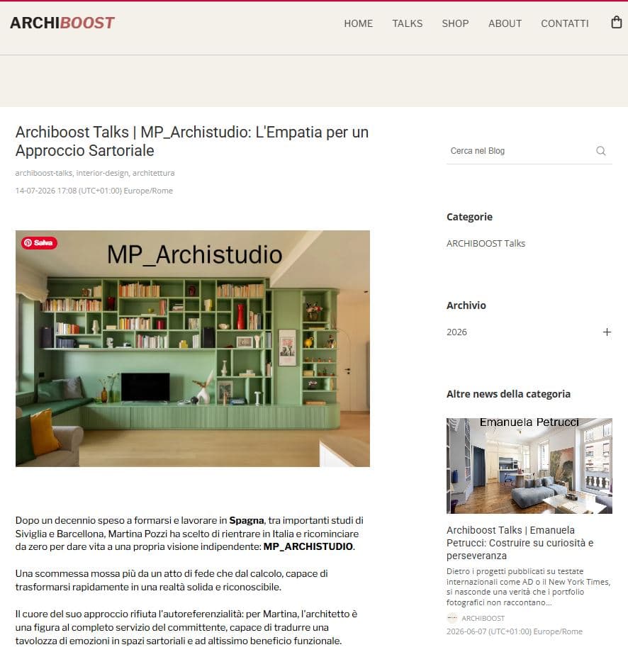 Archiboost Talks | MP_Archistudio: L'Empatia per un Approccio Sartoriale - 1